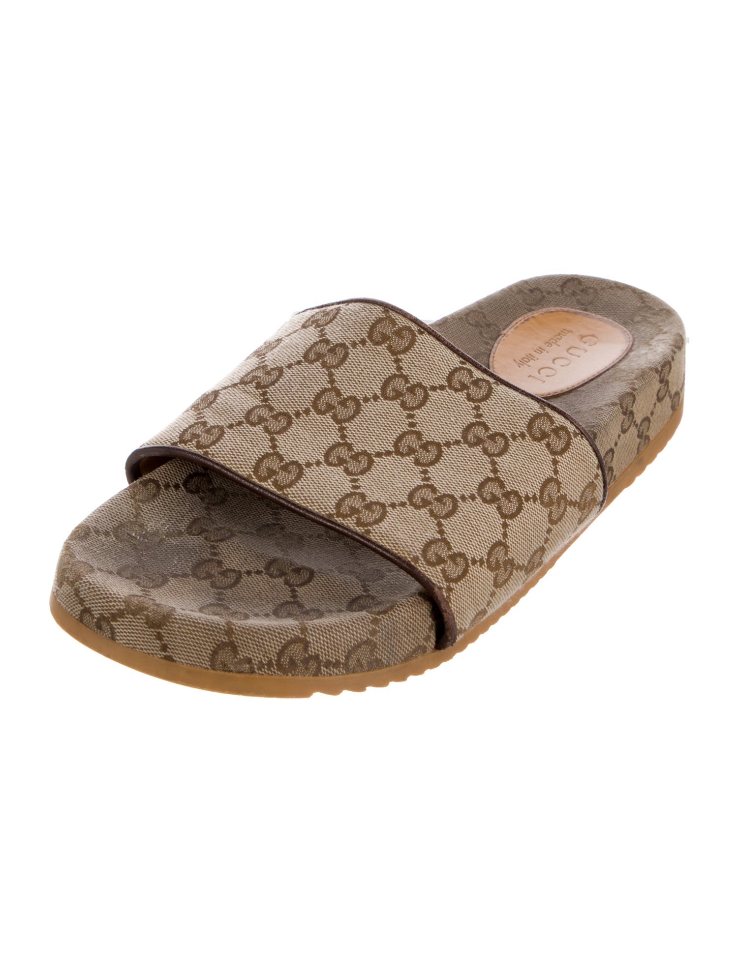 Gucci Canvas Printed Slides